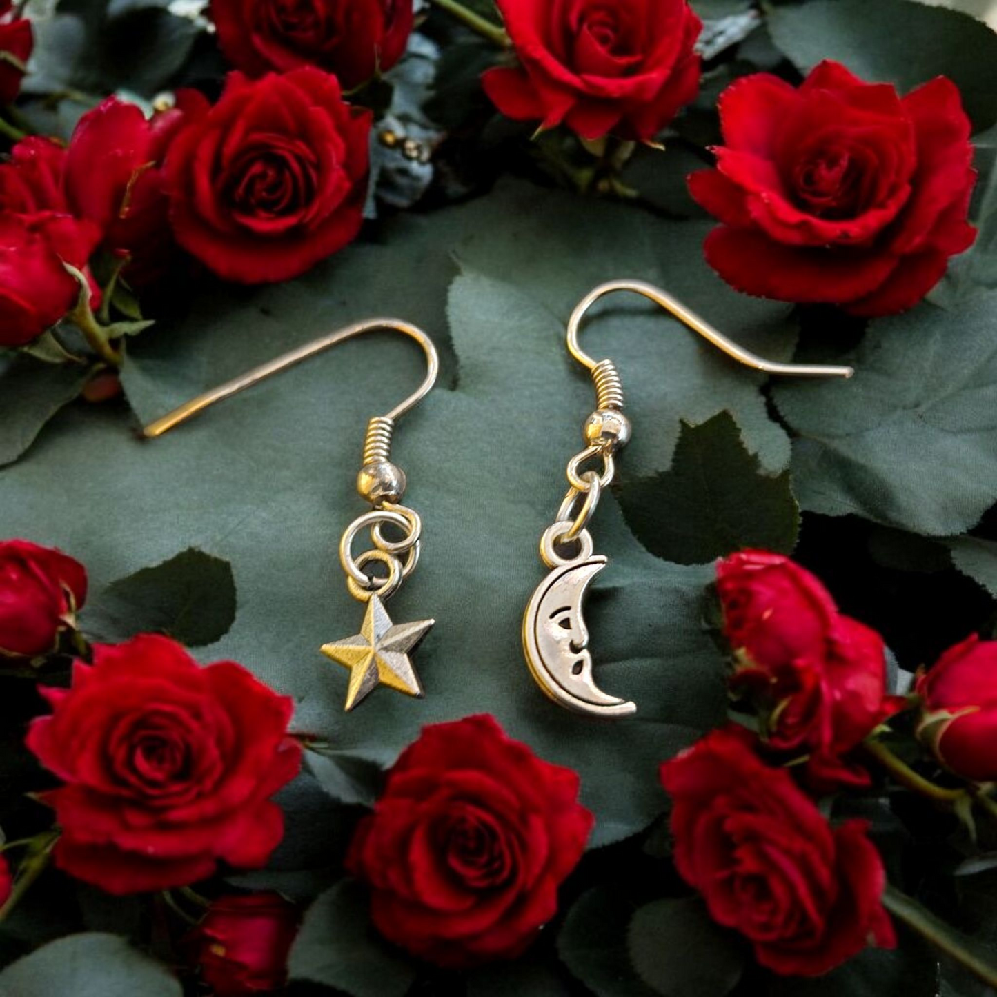 Moon and Star Earrings